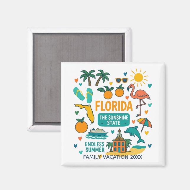 Florida USA Family Trip Keepsake Custom Magnet (Front/Back)