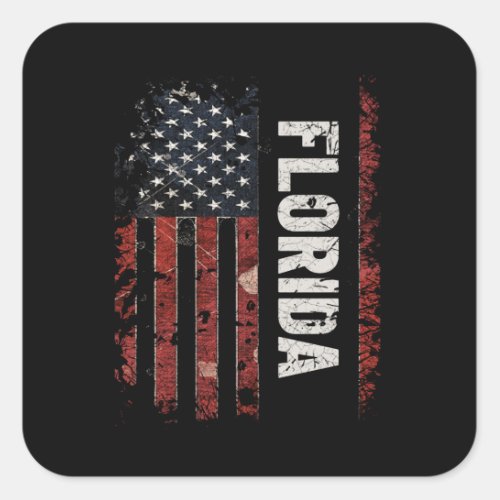 Florida USA Flag Square Sticker