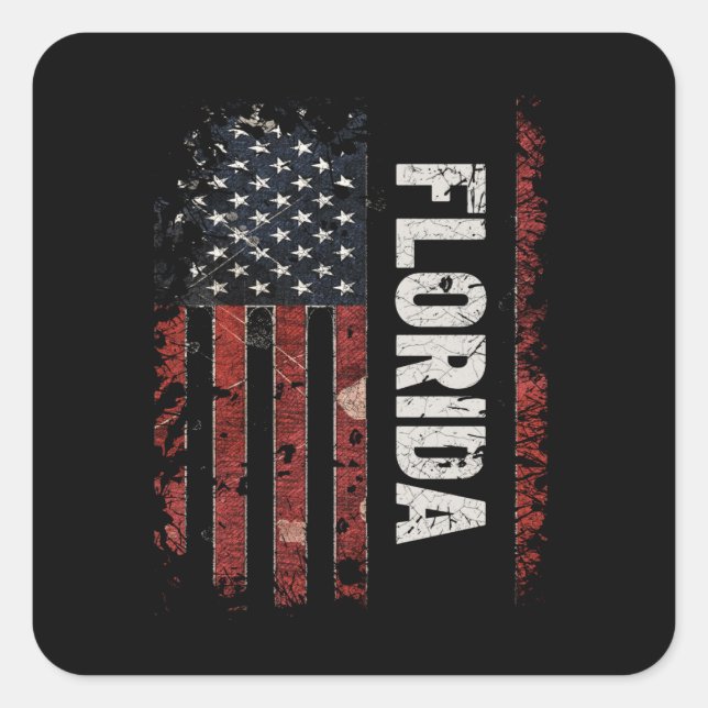 Florida USA Flag Square Sticker (Front)