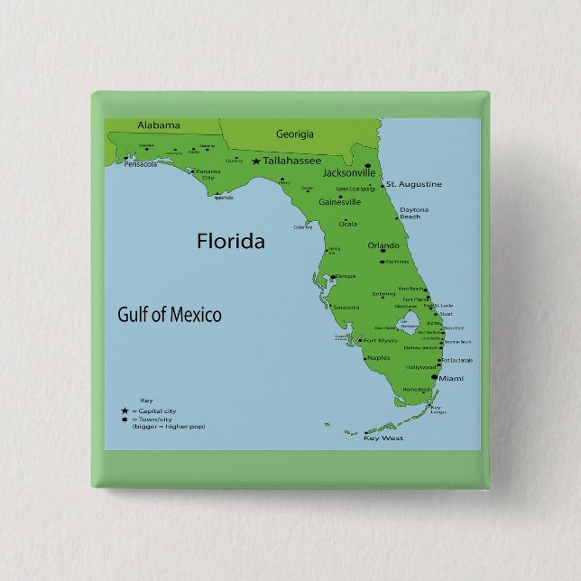 FLORIDA USA MAP BUTTON (Front)
