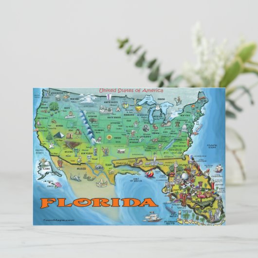 Florida USA Map Card (Standing Front)
