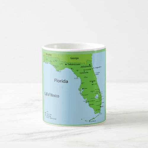 Florida USA Map _ Gulf of Mexico  Coffee Mug