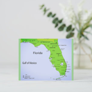 Florida USA Map Holiday Postcard