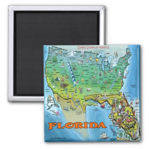 Florida USA Map Magnet