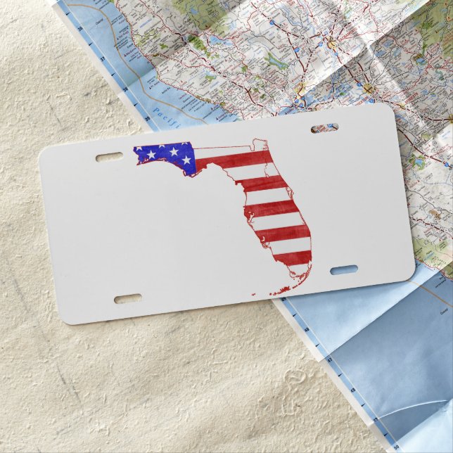 Florida USA silhouette state map License Plate (In Situ)