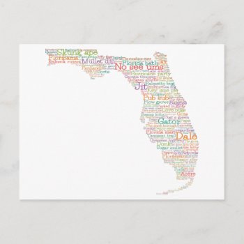 Florida Usa Slang Word Art Map Postcard by LifeOfRileyDesign at Zazzle