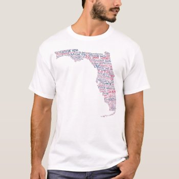 Florida Usa Slang Word Art Map  T-shirt by LifeOfRileyDesign at Zazzle