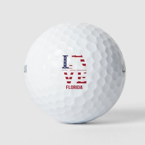 Florida USA State Love Golf Balls