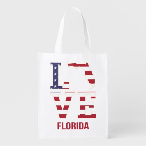 Florida USA State Love Grocery Bag