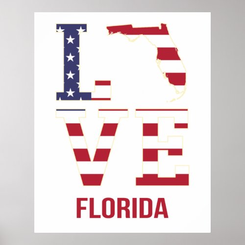Florida USA State Love Poster