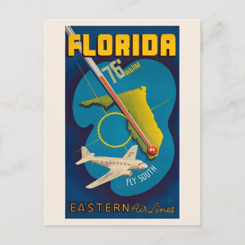 Florida USA Vintage Poster 1938 Postcard