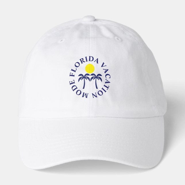 Florida Vacation Mode Printed Baseball Hat (Front)