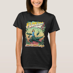 Florida Vacation Selfie Travel  Alligator Selfie T-Shirt