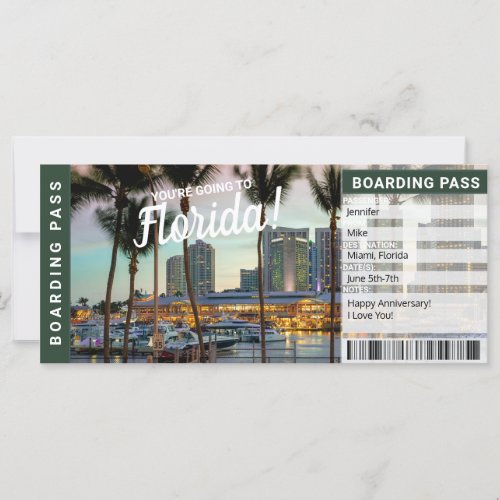 Florida Vacation Travel Gift Ticket