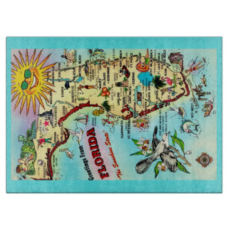 Florida Vintage Fun Postcard Cutting Board