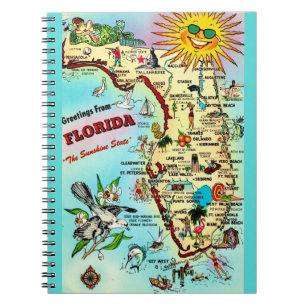 Florida Vintage Map Notebook