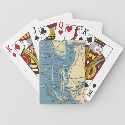 Florida Vintage Map Poker Cards