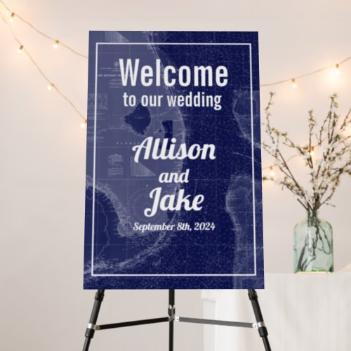 Florida Vintage Map Wedding Welcome Sign