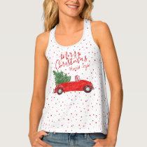 #Florida Vintage Red Car Merry #Christmas Tank Top