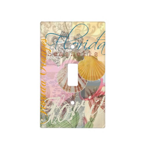 Florida Vintage Travel Beach Seashell Shell Art Light Switch Cover