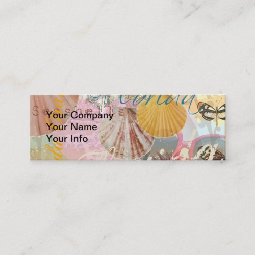 Florida Vintage Travel Beach Seashell Shell Art Mini Business Card