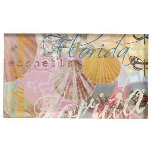 Florida Vintage Travel Beach Seashell Shell Art Table Number Holder