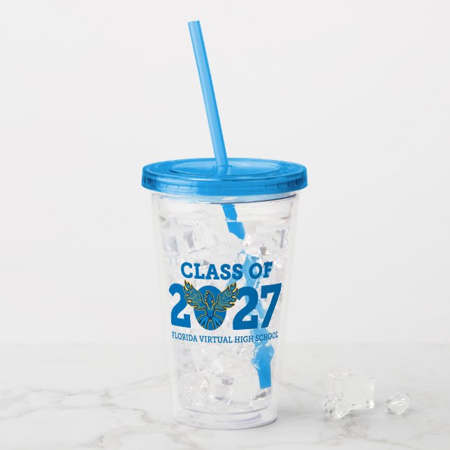 Florida Virtual HS Class of 2027 Acrylic Tumbler (Front Ice)