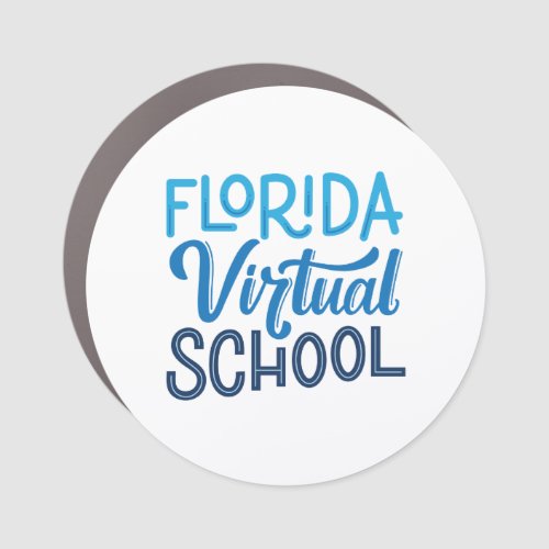Florida Virtual School White Car Magnet