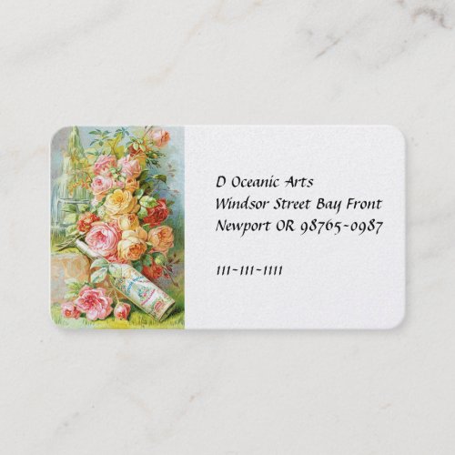 Florida Water Cologne with Cabbage Roses Business Card