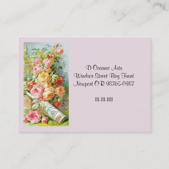 Florida Water Cologne with Cabbage Roses Business Card (Back)