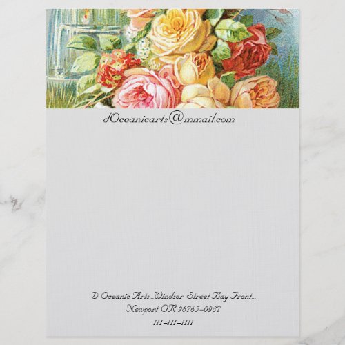 Florida Water Cologne with Cabbage Roses Letterhead