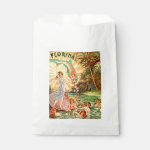 Florida water nymphs fun vintage illustration favor bag