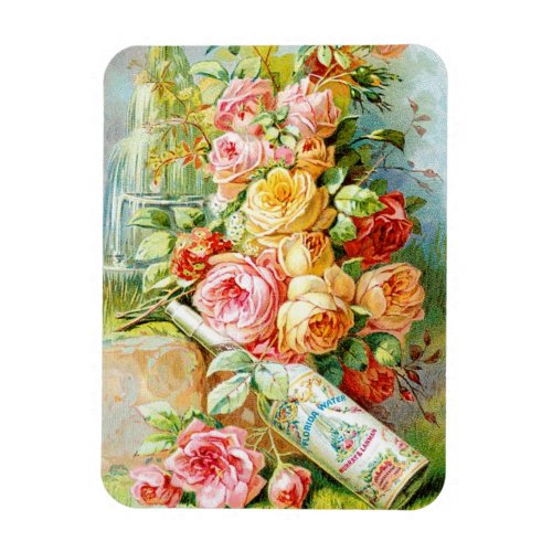 Florida Water Perfume Label with Cabbage Roses Magnet