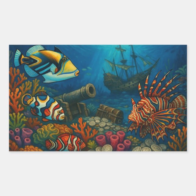 Florida Waters Rectangular Sticker (Front)