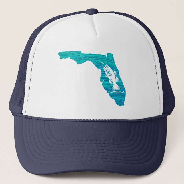 Florida Wave Fishing Trucker Hat (Front)