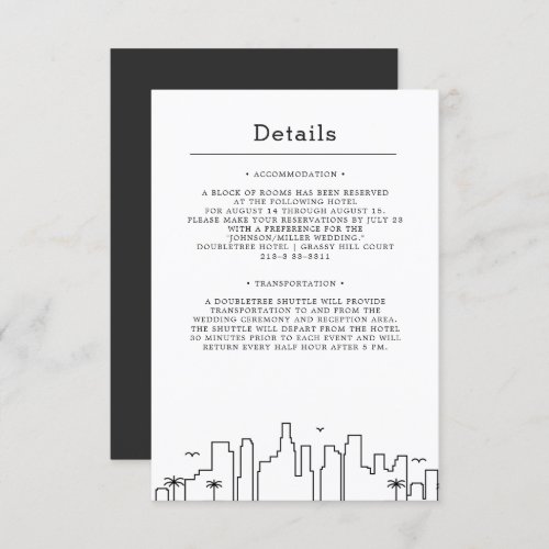 Florida Wedding  Guest Details Invitation