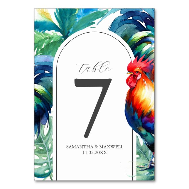Florida Wedding Table Number Key West Style (Front)