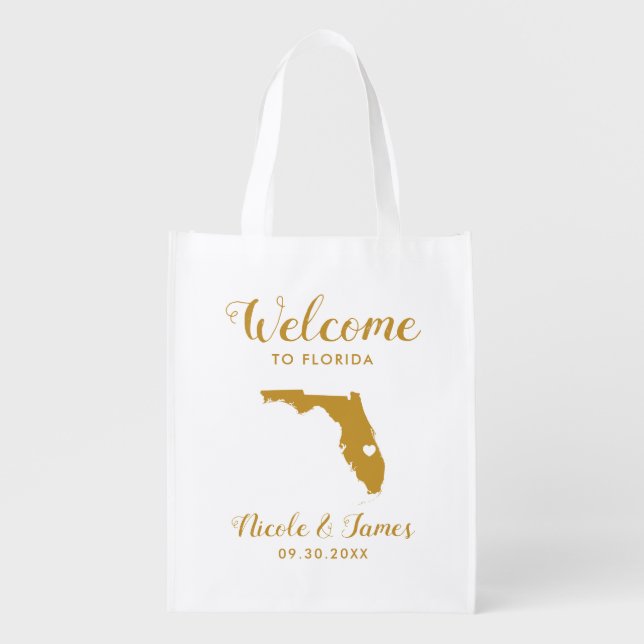 Florida Wedding Welcome Bag for Hotel Guests, Tote (Front)