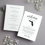 Florida Wedding Welcome Letter & Itinerary<br><div class="desc">Share a welcome message for your Florida wedding guests as well as an itinerary or schedule of the weekend's events. Front features your welcome message with a silhouette map of the state of Florida with a heart inside. Personalize the reverse side with your wedding day or wedding weekend itinerary. Perfect...</div>