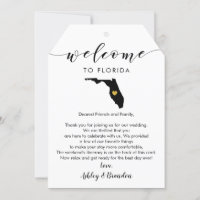 Florida Wedding Welcome Tag, Letter Itinerary