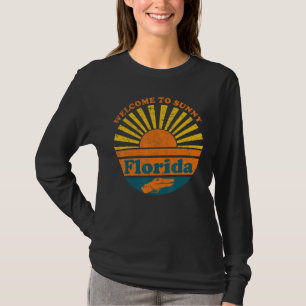 Florida Welcome To Sunny Florida Alligator Gator T T-Shirt