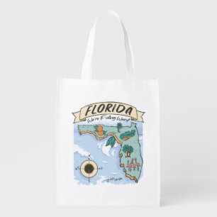 FLORIDA WE'RE F*CKING WEIRD UNITED STATES MAP GROCERY BAG