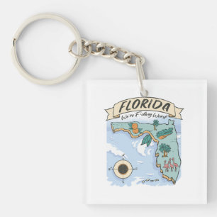 FLORIDA WE'RE F*CKING WEIRD UNITED STATES MAP  KEYCHAIN