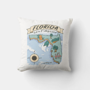 FLORIDA WE'RE F*CKING WEIRD UNITED STATES MAP THROW PILLOW