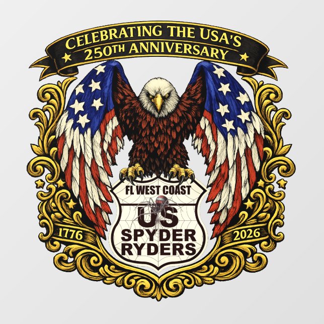 Florida West Coast Chapter - Decal Eagle USA250 (Sheet)