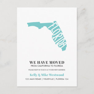 FLORIDA We've moved New address New Home   Postcard