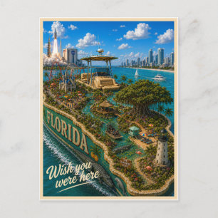 Florida Wish You Were Here State Series Postcard