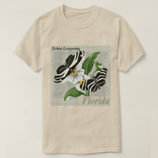 Florida Zebra Longwing T-Shirt (Design Front)