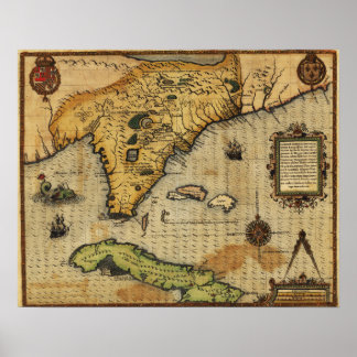 FloridaPanoramic MapFlorida Poster