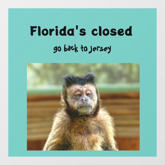 Florida's Closed Monkey Decal (Sheet)